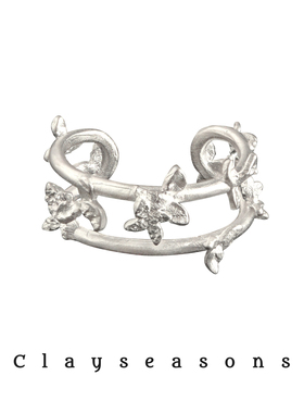 Clayseasons丁香双层繁花戒指 纯银原创小众精致度假风开口可调节