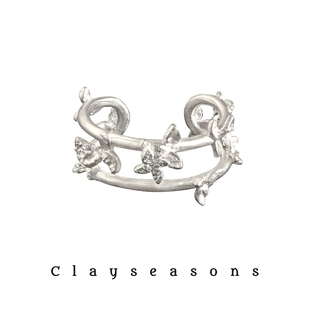 Clayseasons丁香双层繁花戒指 纯银原创小众精致度假风开口可调节
