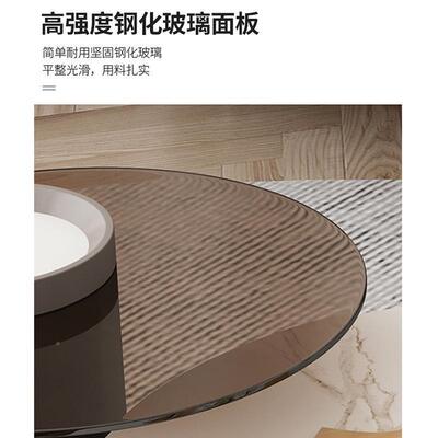 茶板茶几电柜组合现代简约客厅圆形桌椅DCS小户型视轻奢墙地岩柜