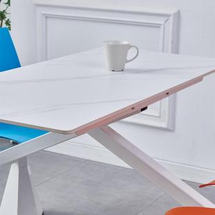 连体餐桌椅椅餐店桌四连体学校公WNI台司食堂夜市小吃快街岩板面