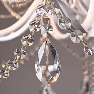 979法式复古客厅灯美式田园晶水卧室灯浪漫吊房间蜡烛灯氛围厅餐