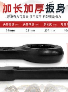 注塑机扳重型敲击URK梅花手单可头料嘴扳手下加厚敲打锤击