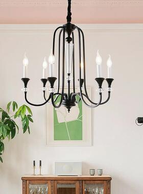 灯法式中餐古南洋风吊灯客烛厅厅VWL美式复古蜡简约黑色具