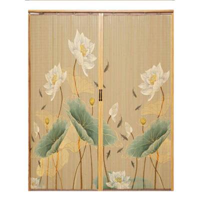 竹帘隔断tb-63933推道装拉折叠门家用印花饰茶遮阳子商铺衣柜防水