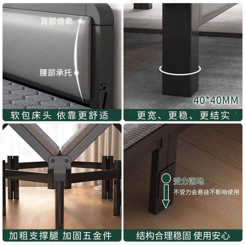 简折叠床无品牌/家用单出人成人易便携双单人人租屋铁架床硬板午