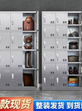 带不锈钢15299更斜衣柜加厚更衣柜员工多门锁储物柜宿舍顶更衣柜
