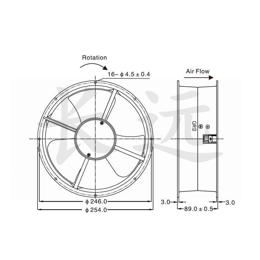 KAK4U卡固KA2509AH2-2/-AC220V25498全金属耐KVG高温轴流风机