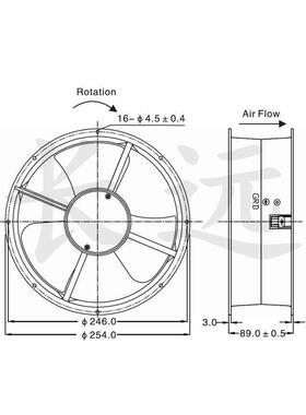 KAK4U卡固KA2509AH2-2/-AC220V25498全金属耐KVG高温轴流风机