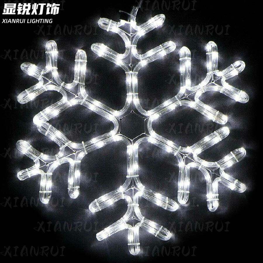 圣诞LED件雪BLR花灯装饰挂雪片花造型灯图案防水雪花灯铁艺发平光