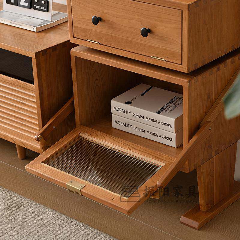 意PJX摆件客厅柜酒柜樱桃木创小机器人储物柜收纳柜置物头娃娃屋