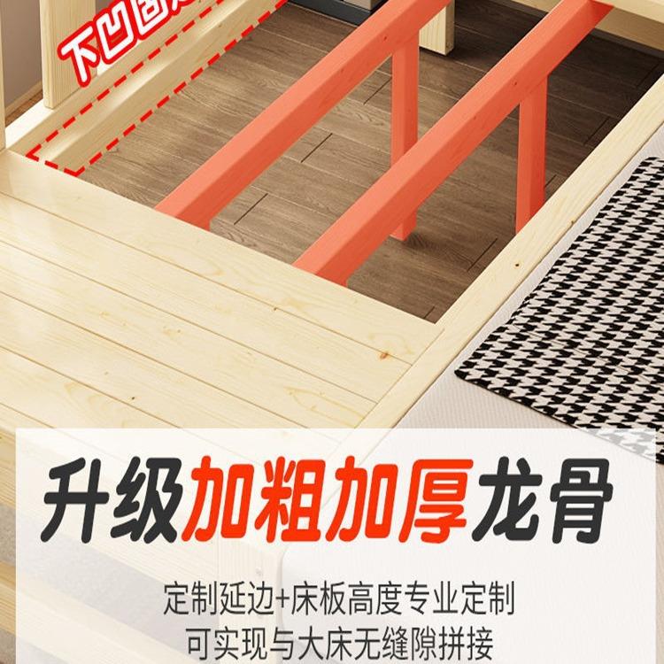 实木儿童拼接床护婴儿床人小无品牌/栏床拼接大床单加宽床拼带接