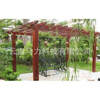 云南花塑架木廊架VWC架木爬藤架葡萄花架碳化廊庭院实木厂家直销