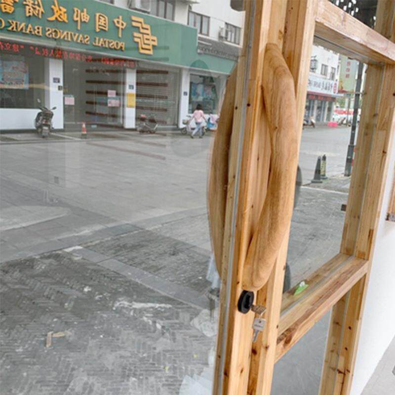 实原木拉质色质无框玻璃门大门性手拉手木把手拉cLAB型个创意浴室