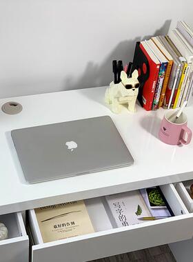家女用学生书桌电脑桌带桌键卧盘托写字室生白色80463简约梳妆台