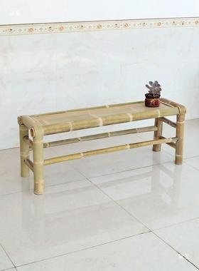 老式竹子长凳条凳竹子农村凳46241编织户外中椅式复古摄影双人长