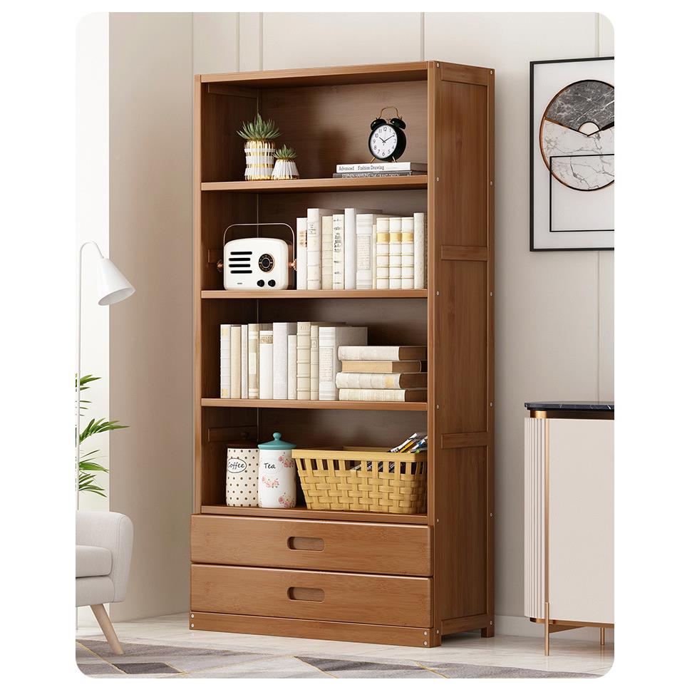 a儿童柜子非收学生落地简无品牌/易书架带门防尘纳置物架书*实木