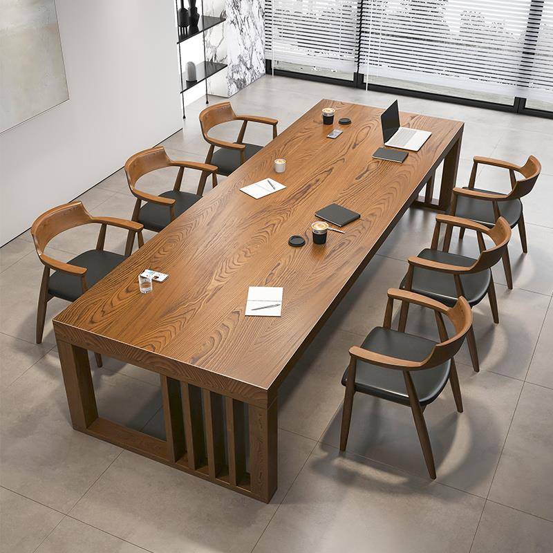 实y去客厅化木大长书桌工作台大板长条会议桌桌家用学m习无品牌/