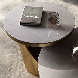 卡板里冰玉茶几圆客形VOC大理石轻奢现代墅别样房厅茶桌客厅茶几