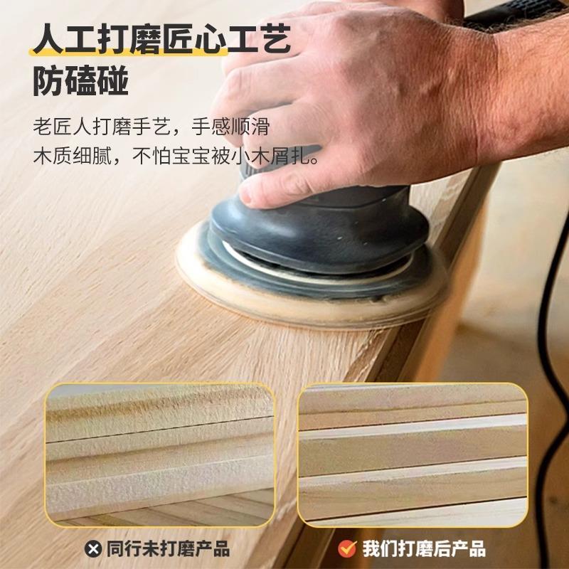 实木书ZL架落地格置架带腿子柜日式儿矮柜童物书柜一体靠墙飘窗柜