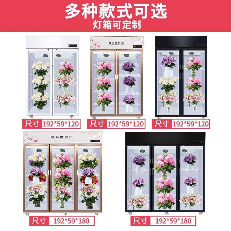 厂家直藏售鲜花保鲜柜商用风冷直冷单柜双三162门冷冷示立式展柜
