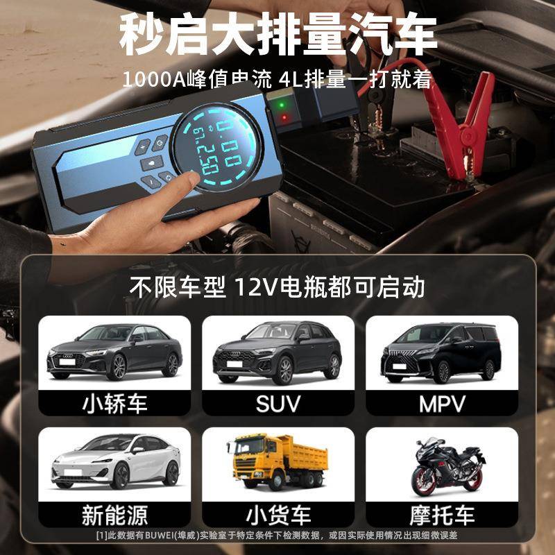 车载充气多泵智能显无线BY-1629式便携应急启动电源功能汽车轮胎