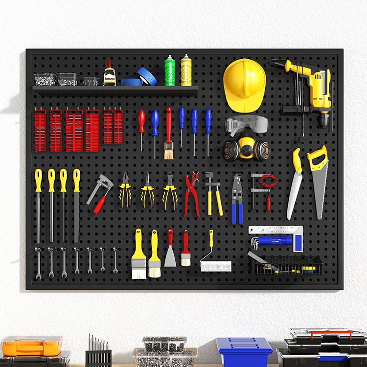 工具墙洞洞板挂板墙上置物架冲孔板五金不锈钢整理架收纳架子无