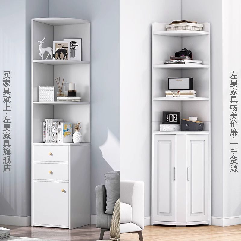 角柜客厅卧室墙角置物架拐角柜角落柜子三角形边柜落地书架转角柜
