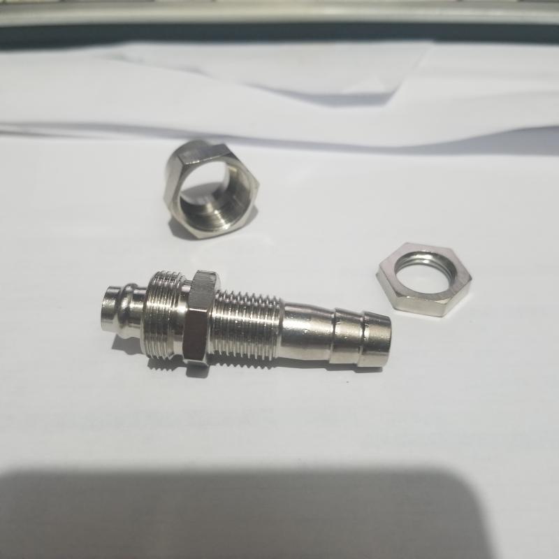 高频机机箱进出水口快拧宝塔接头螺丝M12铜接头M12-14