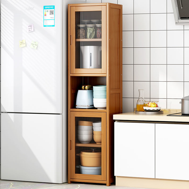 客厅储物柜厨房用品家用收纳台面置物架落地多层带柜门收纳柜超市