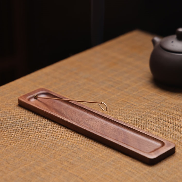 胡桃木线香插香座藏香插家用室内檀香沉香线香炉茶桌香薰炉摆件无