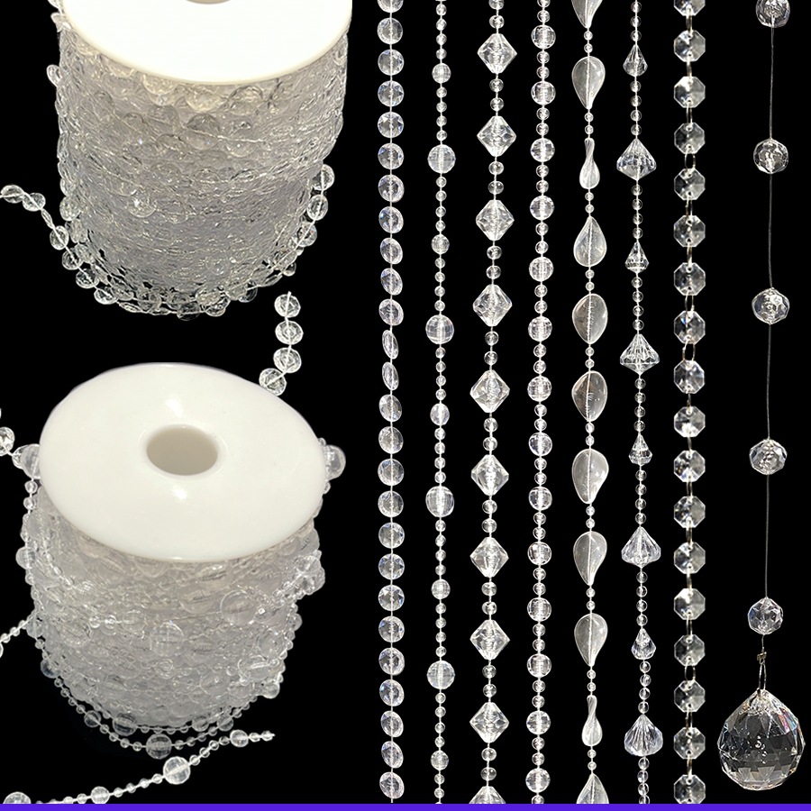 亚克力珠帘线帘婚庆路引水晶珠串婚礼现场舞台吊顶装饰门帘隔断帘