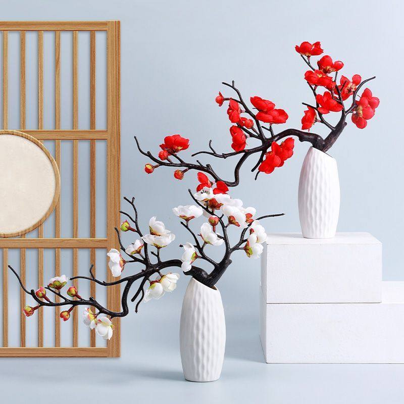 新中式高级小清新客厅仿真花装饰花桌面假花摆设茶几梅花花艺