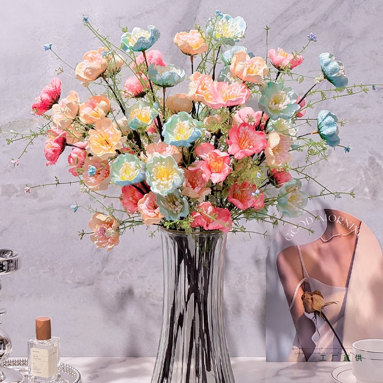仿真杜鹃干花花束高端摆设餐桌客厅卧室插假花装饰品高级感摆件