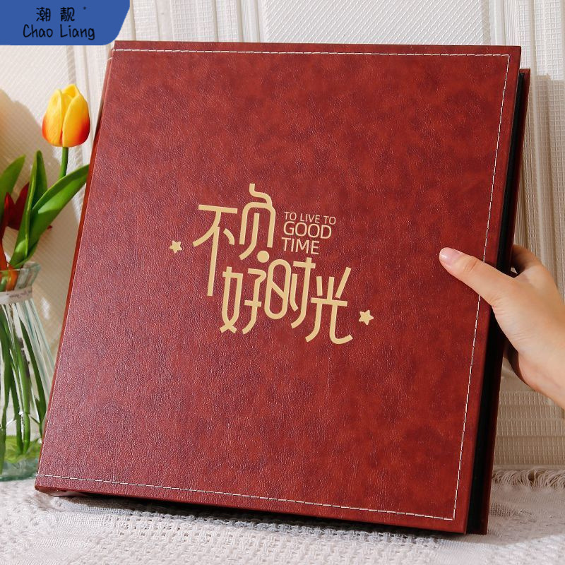 寸张情侣相册本大容量家庭影集纪念册插页式照片收纳皮质寸其包邮