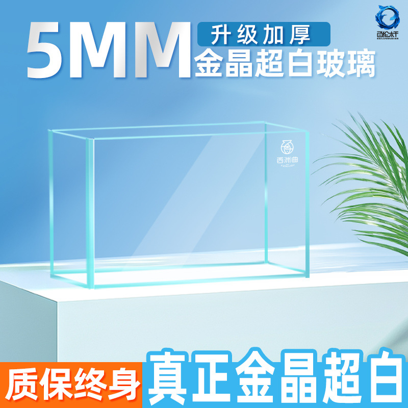 金晶超白鱼缸桌面客厅生态斗金鱼乌龟缸造景小型水草养鱼玻璃裸缸