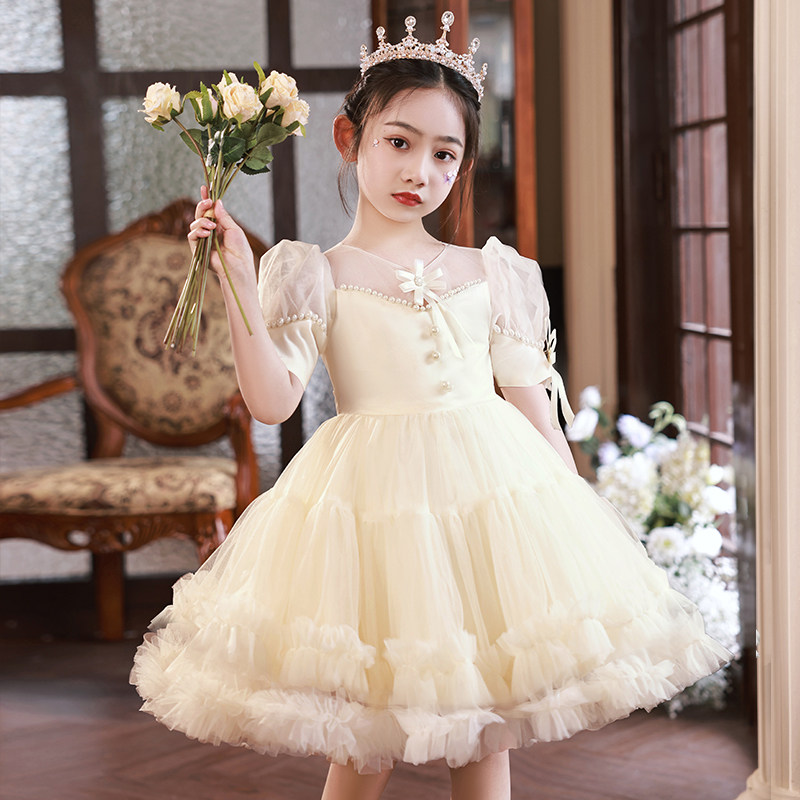 现货速发儿童礼服高端花童婚礼小孩公主裙童婚纱钢琴主持人演出服