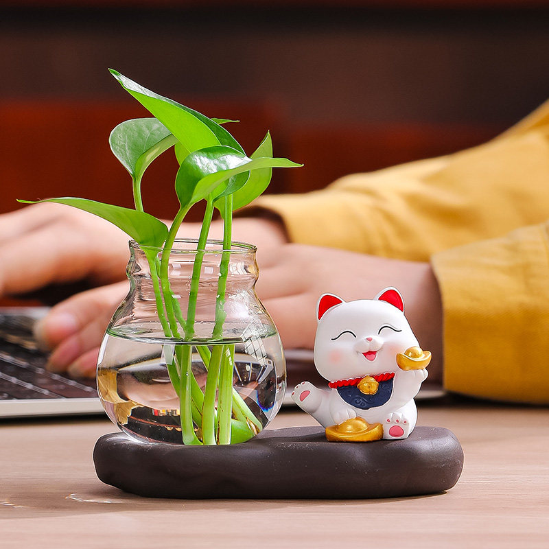 速发创意招财猫摆件小物件家居客厅电视柜酒柜办公室桌面装饰品