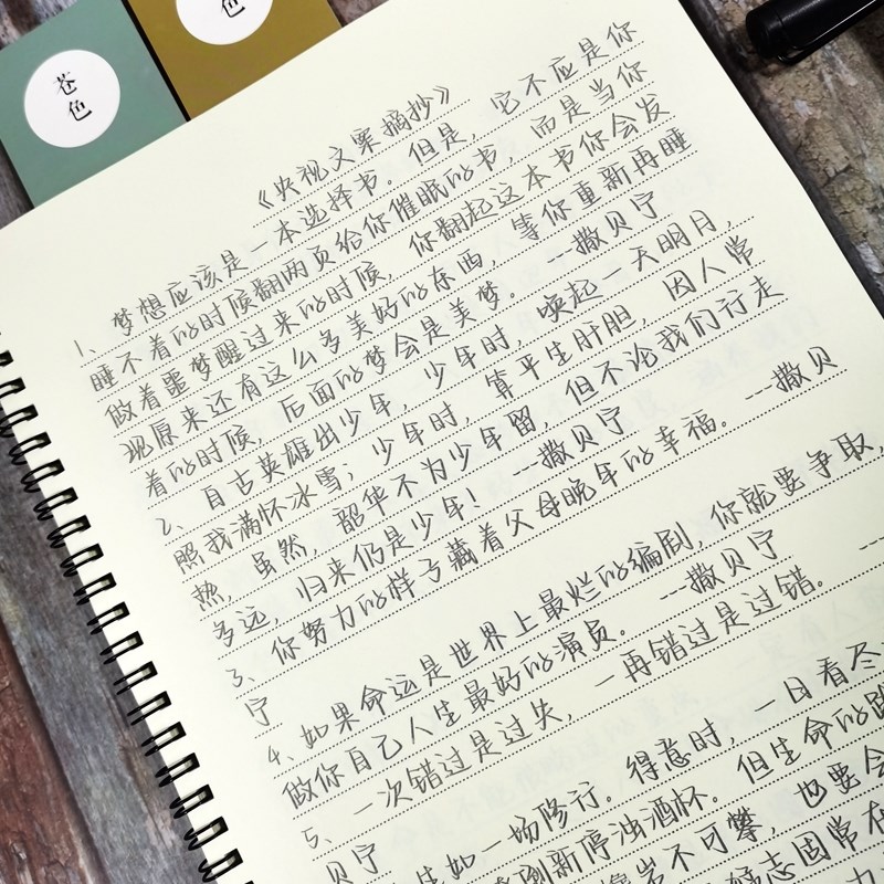 速发玫瑰体学生漂亮字体作文素材央视文案语录速成钢笔本