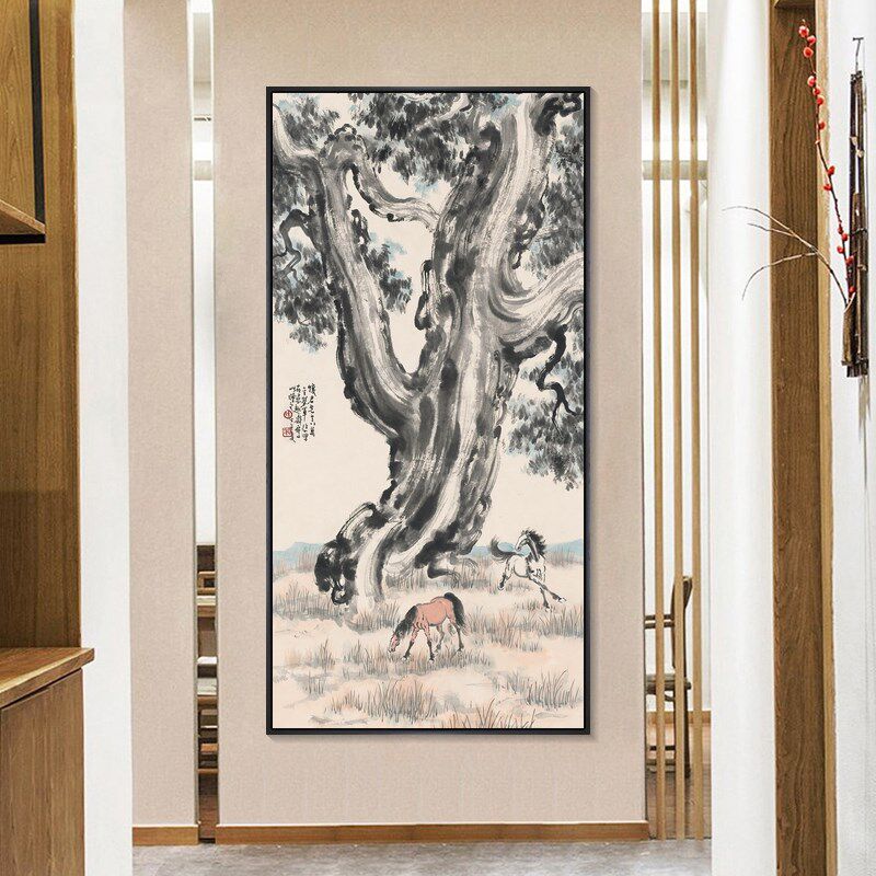 现货速发徐悲鸿奔马图挂画骏马马到成功客厅装饰画新中式书房办公
