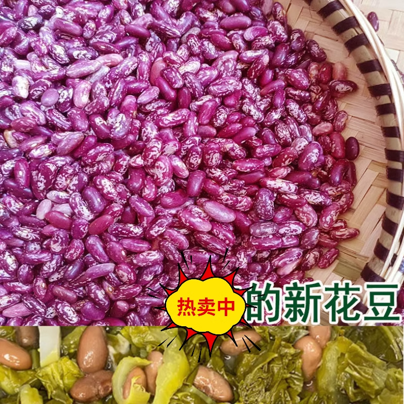 25年贵州豆米新花豆 四季豆米四季豆干货好煮无烂豆10斤包邮
