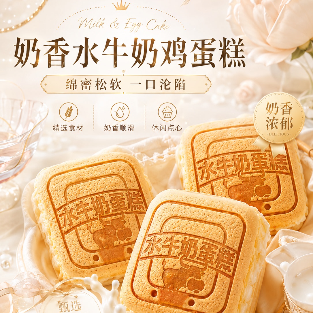 低糖水牛乳蛋糕面包无蔗糖孕妇代餐饱腹办公室下午茶早餐糕点整箱