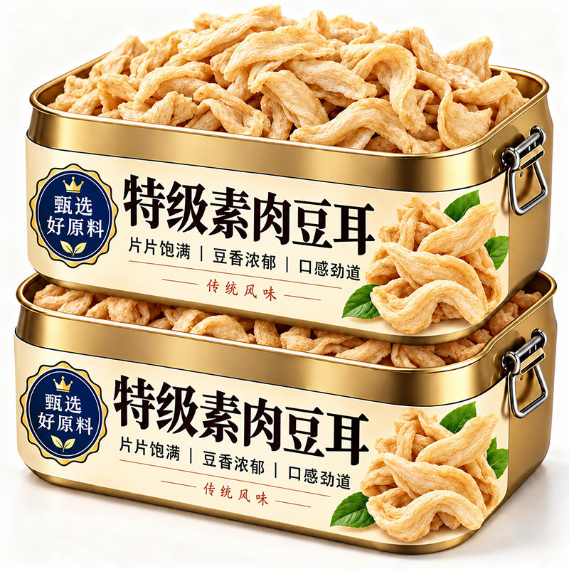 素肉豆耳官方旗舰店山东无盐大豆耳素肉凉拌菜炒菜火锅豆制品干货
