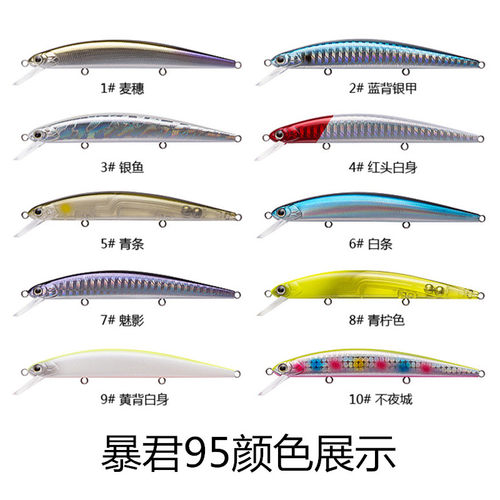 暴君二代浮水米诺路亚饵远投翘z嘴假饵红尾鳡海鲈鱼饵专杀美夏拟