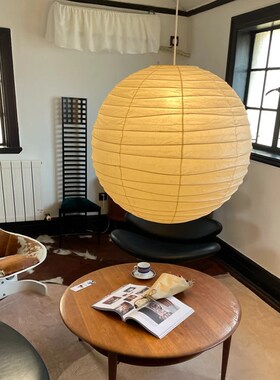 野口勇吊灯卧室主灯日式中古纸灯笼客厅餐厅L复古Akari侘寂风灯具