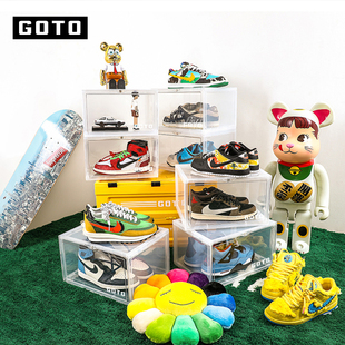 GOTO鞋盒多功j能创意收纳盒透明球鞋收纳侧开防氧化网红收纳鞋架
