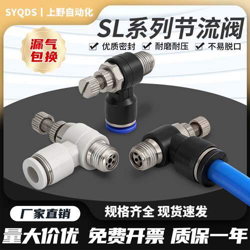 SL节流阀快插接头直供SL8-02SL6-01气动元件快插快速接头