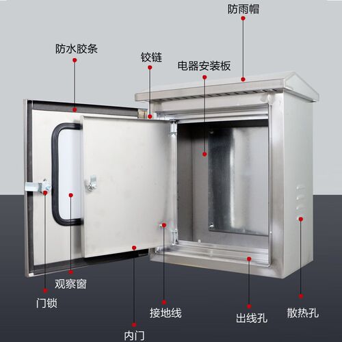 304户外双门配电箱201u不锈钢监控箱仪表保护箱防水成套配电箱加