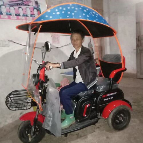 电动车小型三轮车雨棚蓬挡风罩老年代步三轮车防雨U罩遮阳伞防晒