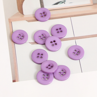 圆形紫罗兰紫色纽扣深紫衬衫扣毛衣开衫童装细边四眼树脂钮扣子