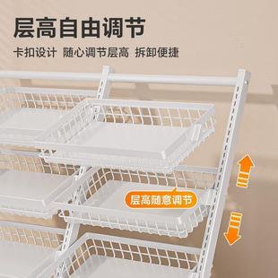 菜ZBZ篮子落地菜多筐家层多功能储物推车小果蔬厨房置物架收纳架